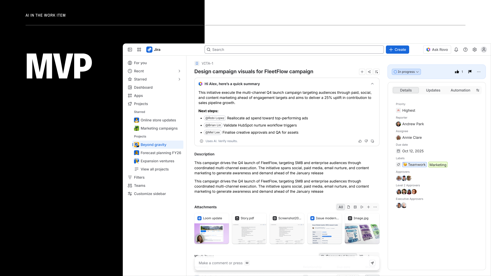 AI summary design for the Jira work item