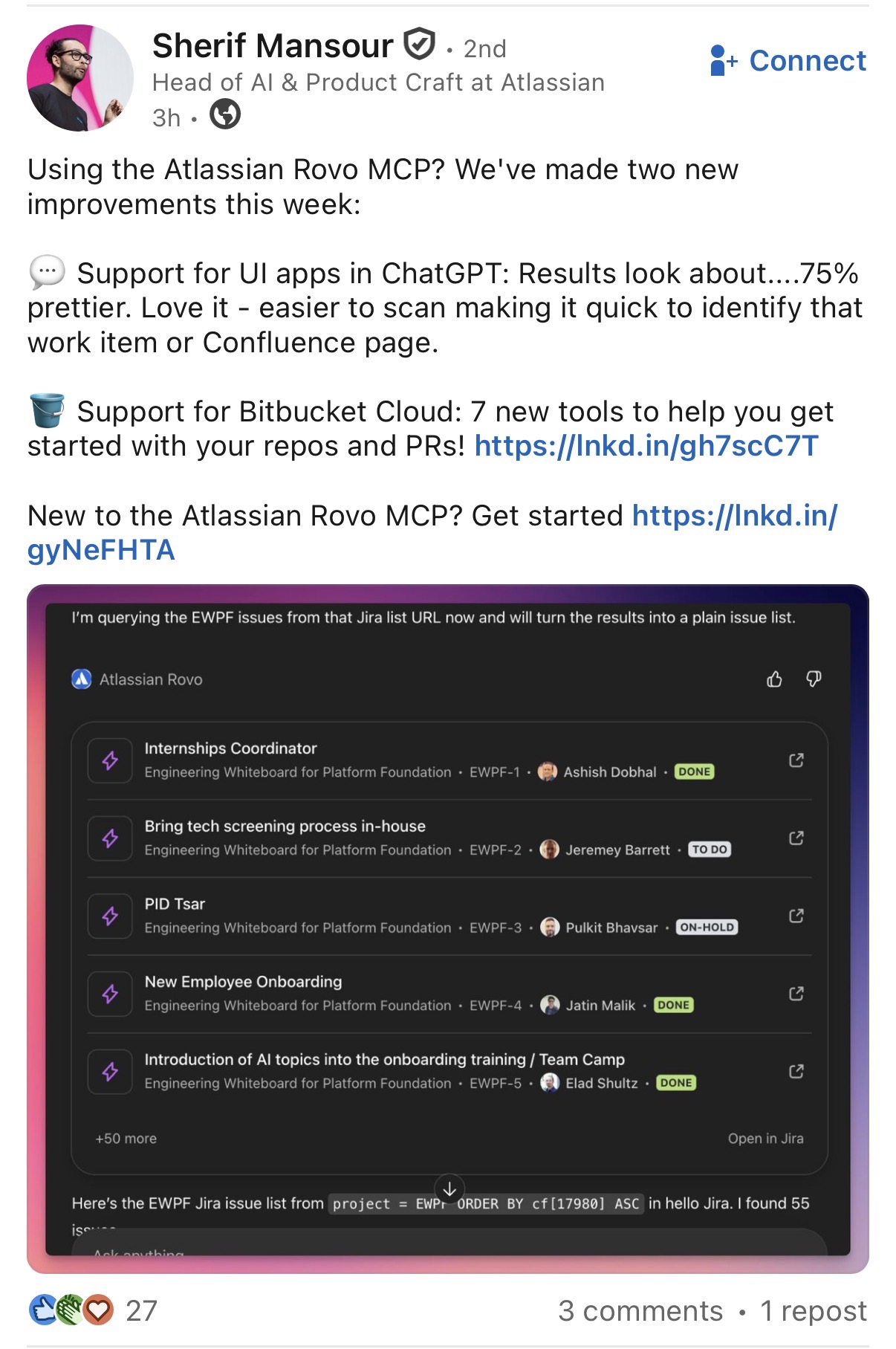 Jira work item experience designed within ChatGPT