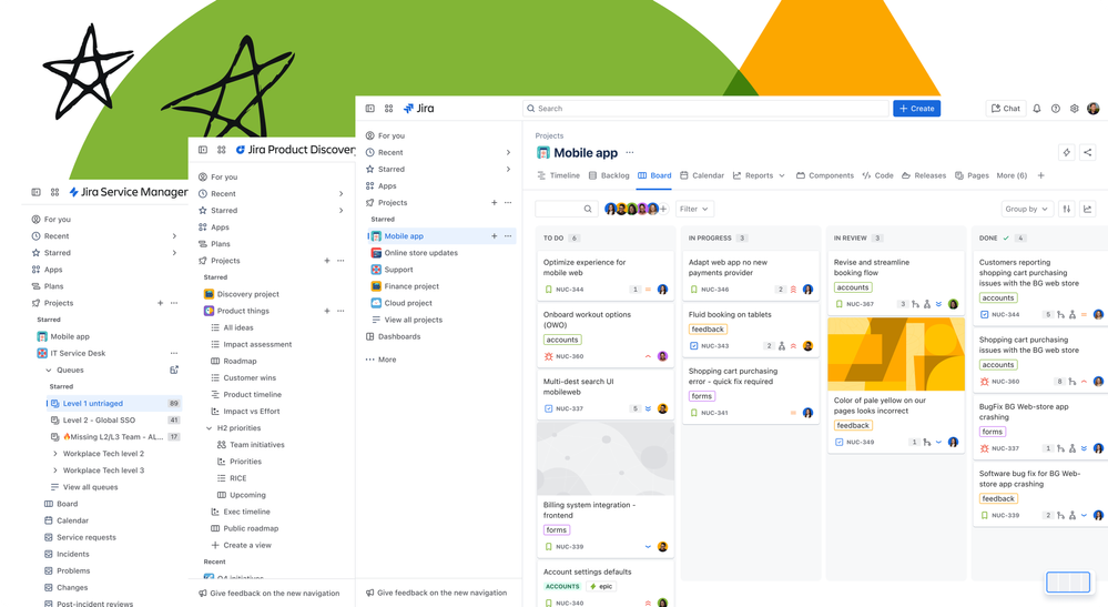 Navigation across Jira