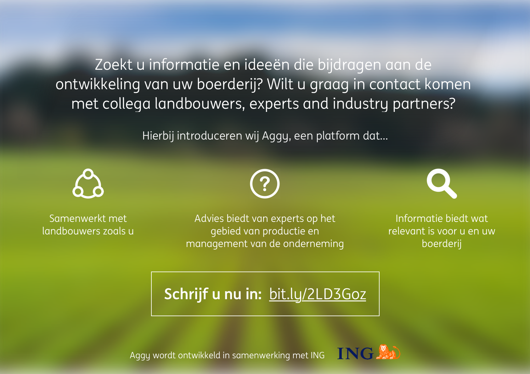 Aggy flyer in Dutch — Zoekt u informatie en ideeën die bijdragen aan de ontwikkeling van uw boerderij?