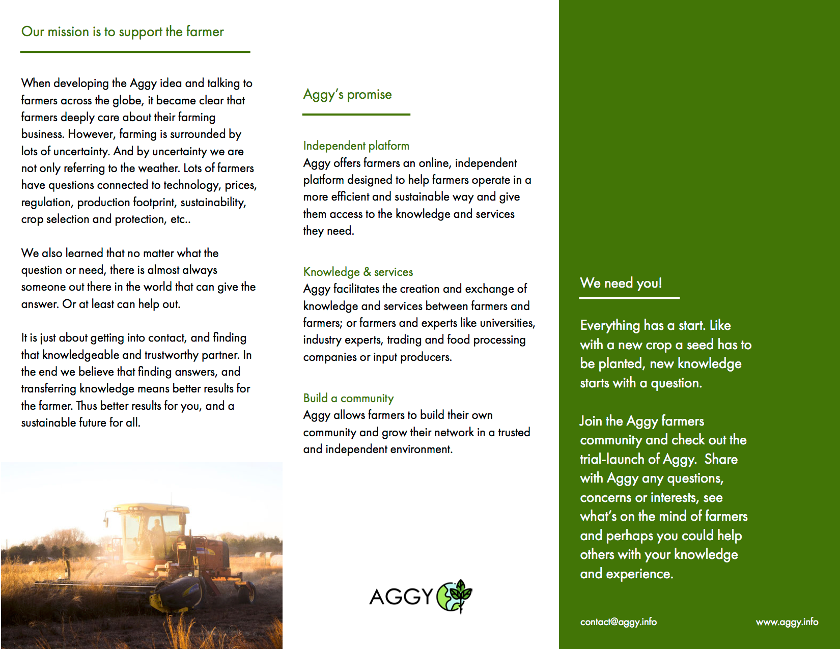 Aggy leaflet inside spread
