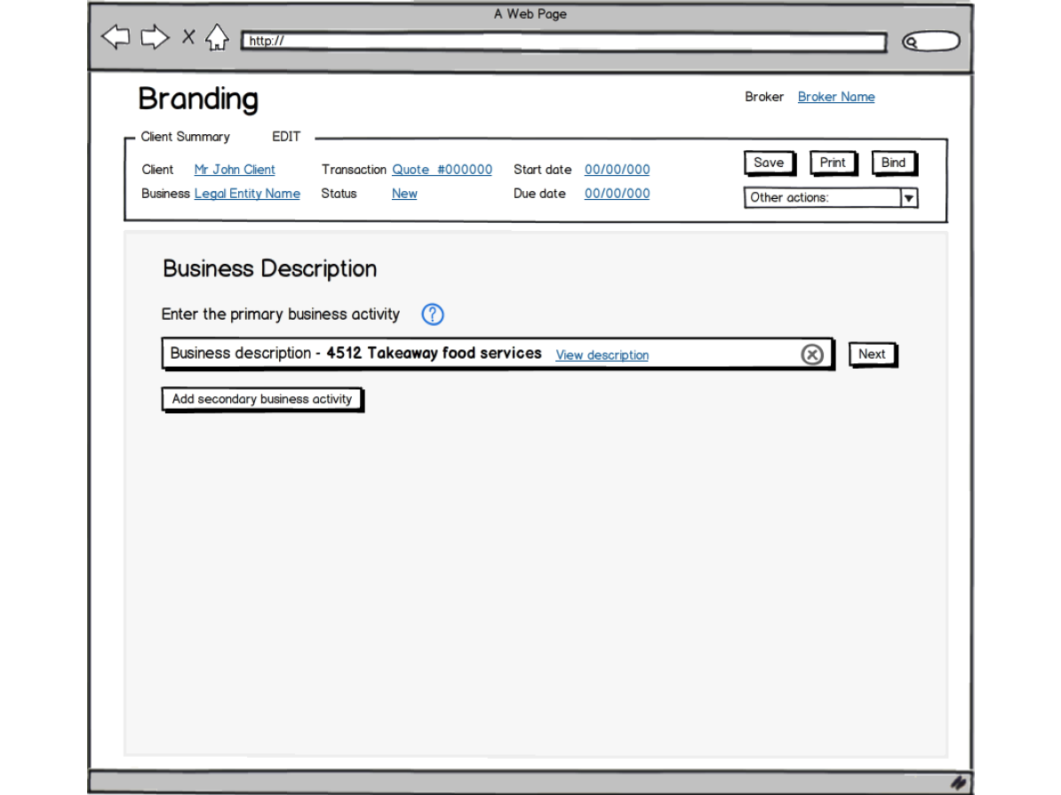 Balsamiq wireframes for the Occupation Lookup tool showing search flow and results