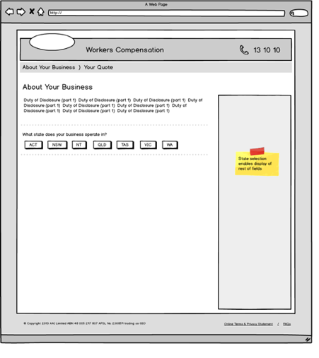 Evolution of the Workers Compensation design — from sketch to wireframe to production